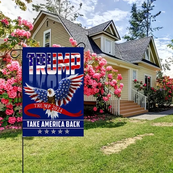 🇺🇸”TRUMP 2024 TAKE AMERICA BACK” American Eagle & Stars Garden Flag! - Picture 3 of 6